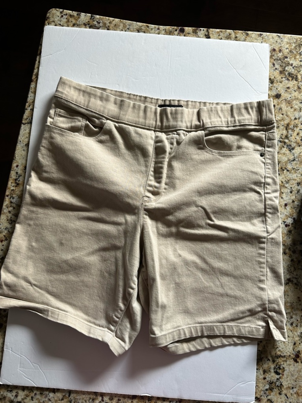 Dkny Beige High-Waist Casual Shorts